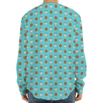 Milk And Cookies Pattern Print Long Sleeve Baseball Jersey