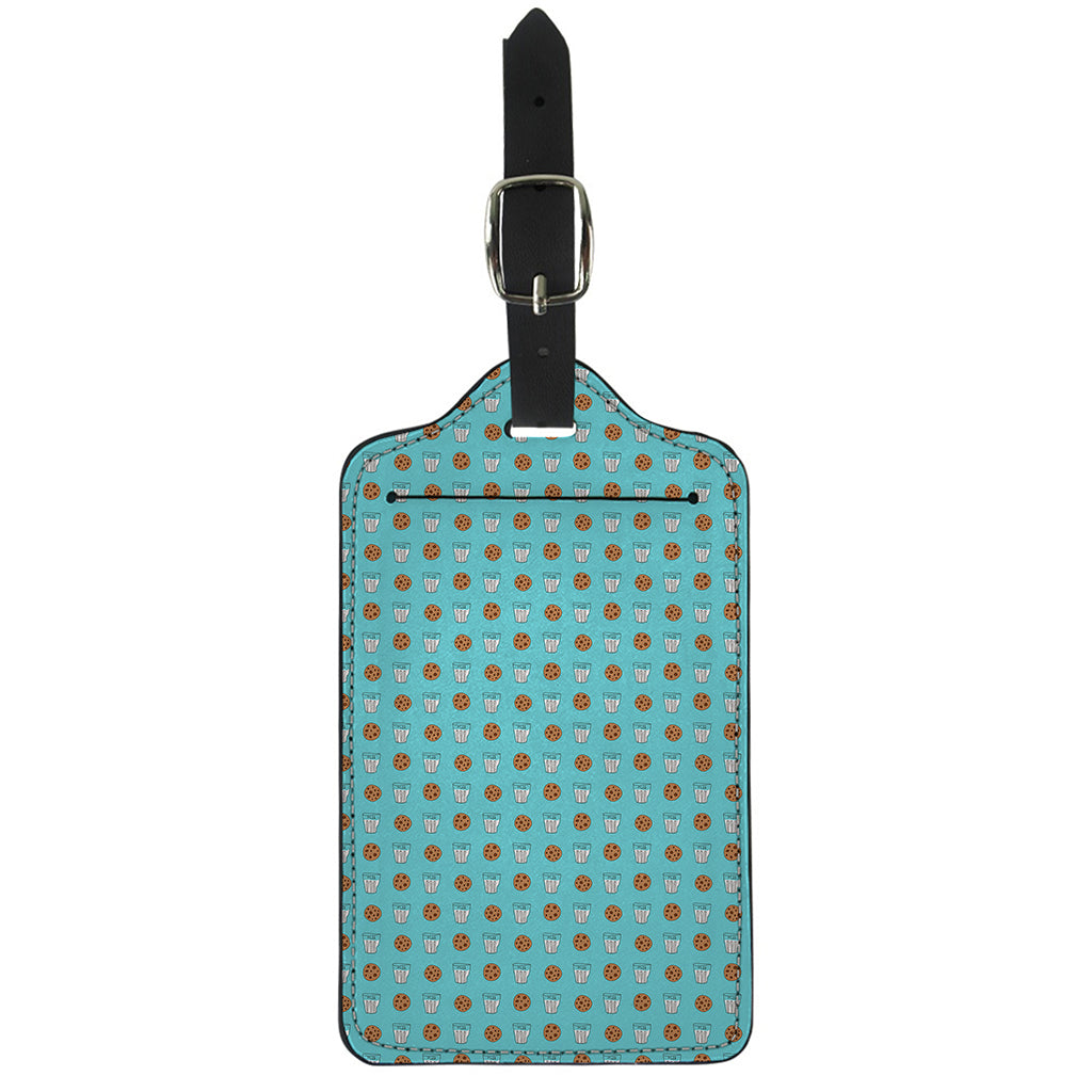 Milk And Cookies Pattern Print Luggage Tag