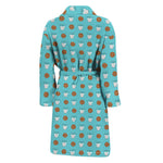 Milk And Cookies Pattern Print Men's Bathrobe