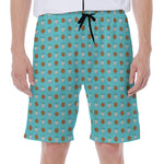 Milk And Cookies Pattern Print Men's Beach Shorts