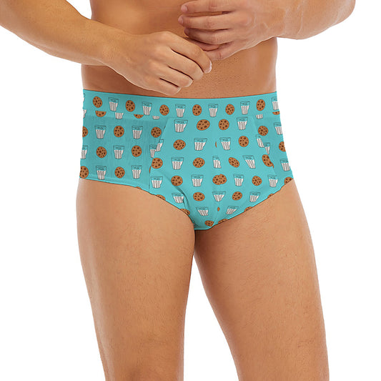 Milk And Cookies Pattern Print Men's Briefs