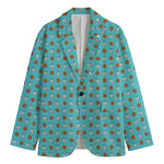 Milk And Cookies Pattern Print Men's Cotton Blazer