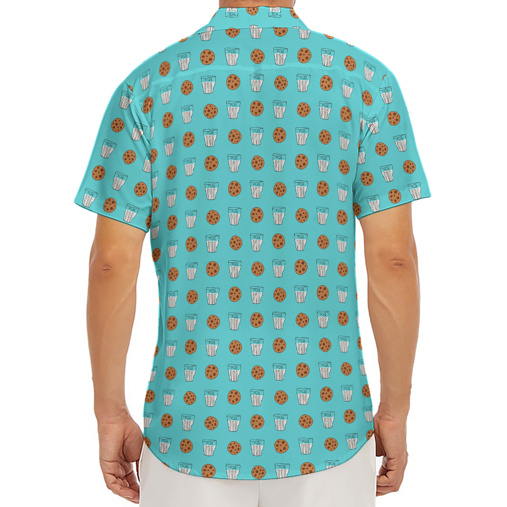 Milk And Cookies Pattern Print Men's Deep V-Neck Shirt