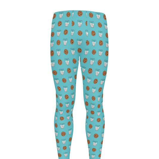 Milk And Cookies Pattern Print Men's leggings