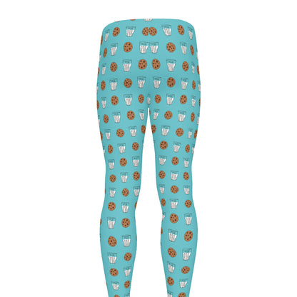 Milk And Cookies Pattern Print Men's leggings