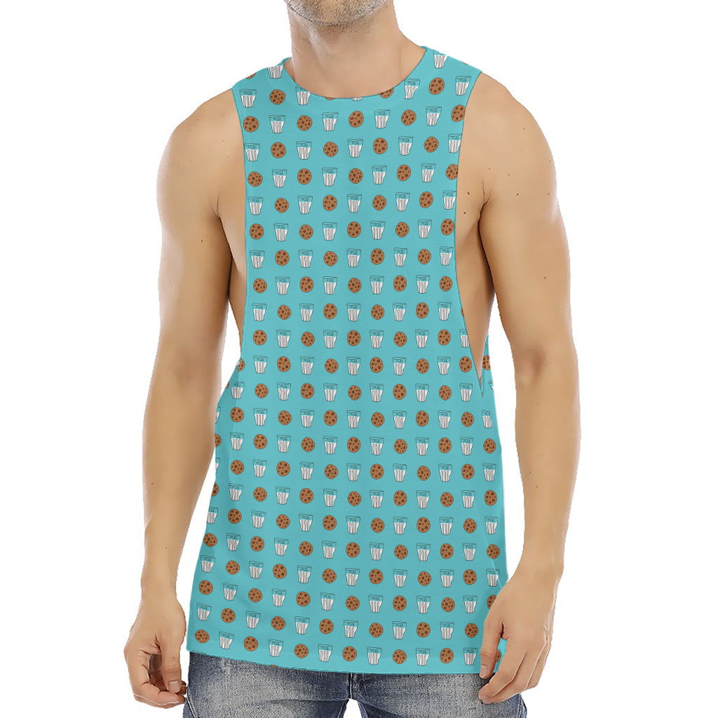 Milk And Cookies Pattern Print Men's Muscle Tank Top
