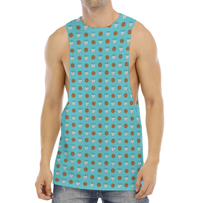 Milk And Cookies Pattern Print Men's Muscle Tank Top