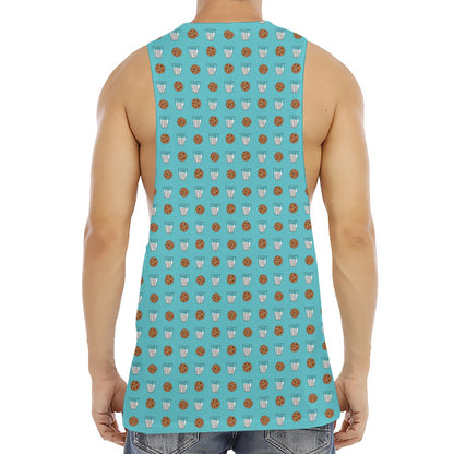 Milk And Cookies Pattern Print Men's Muscle Tank Top
