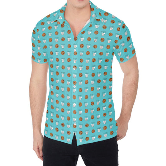 Milk And Cookies Pattern Print Men's Shirt