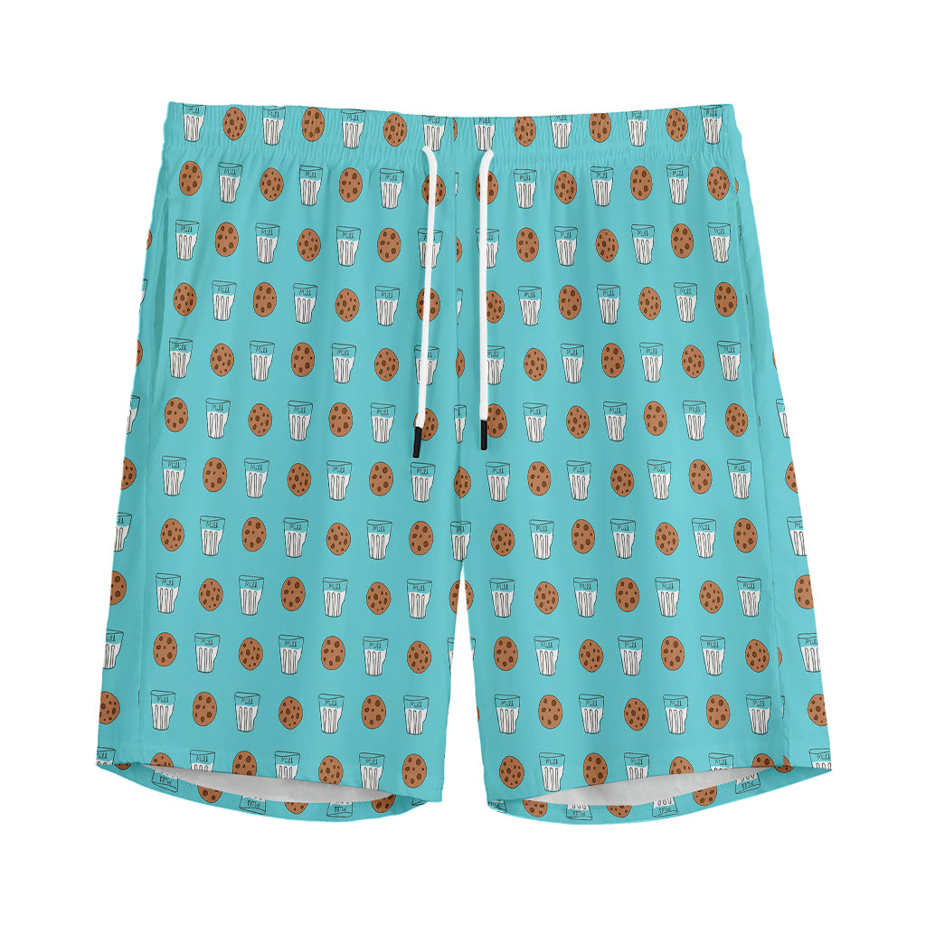 Milk And Cookies Pattern Print Men's Sports Shorts
