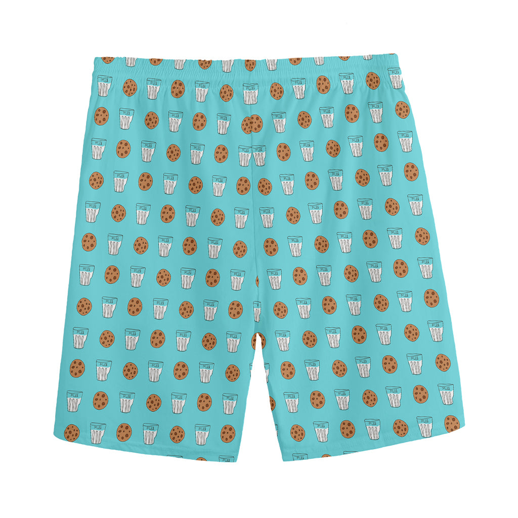 Milk And Cookies Pattern Print Men's Sports Shorts