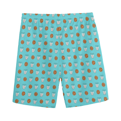 Milk And Cookies Pattern Print Men's Sports Shorts