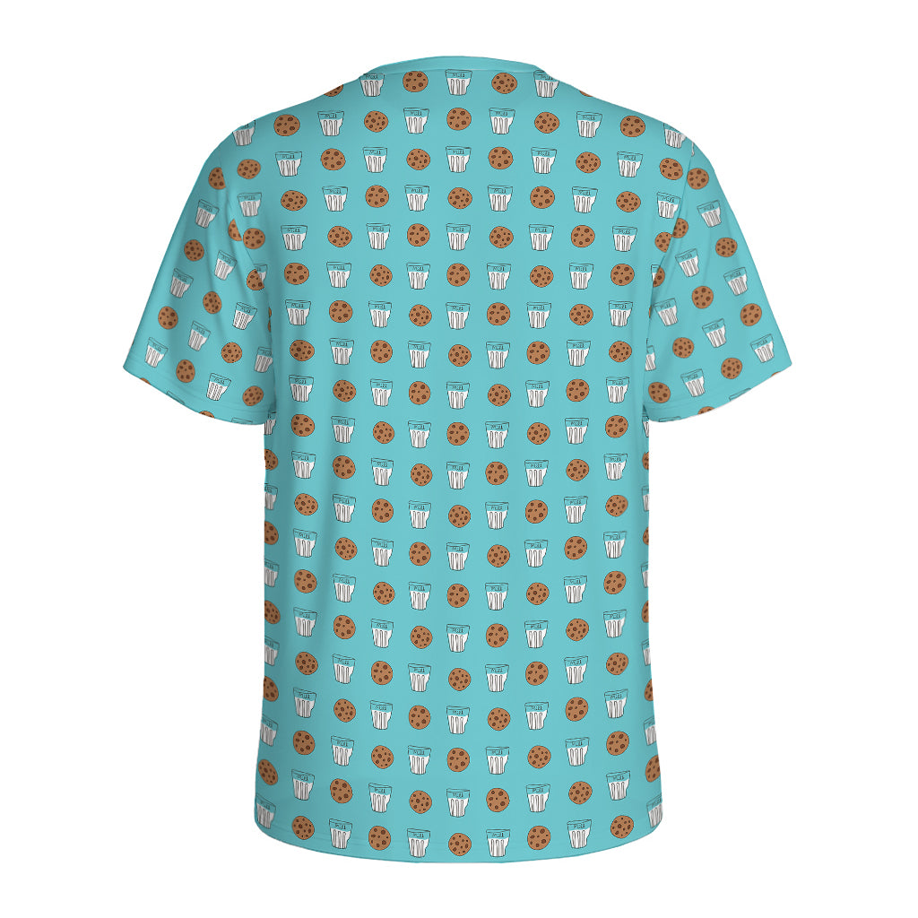 Milk And Cookies Pattern Print Men's Sports T-Shirt