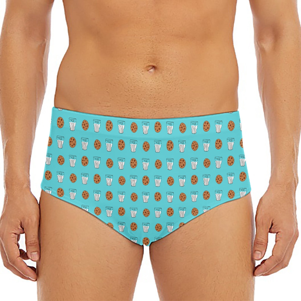 Milk And Cookies Pattern Print Men's Triangle Swim Briefs