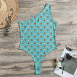 Milk And Cookies Pattern Print One Shoulder Bodysuit