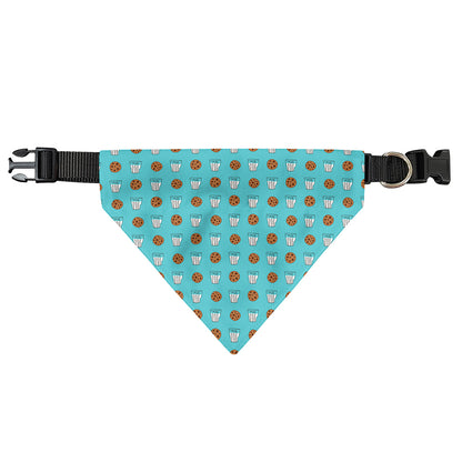 Milk And Cookies Pattern Print Over The Collar Dog Bandana