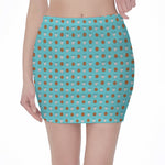 Milk And Cookies Pattern Print Pencil Mini Skirt