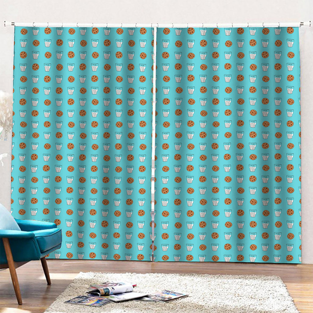 Milk And Cookies Pattern Print Pencil Pleat Curtains