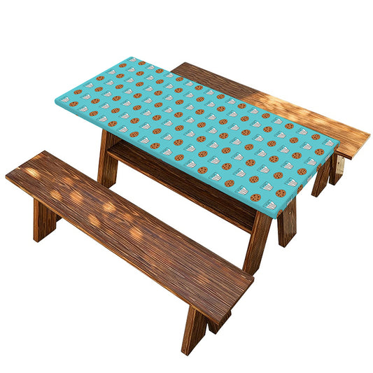 Milk And Cookies Pattern Print Picnic Table Cover