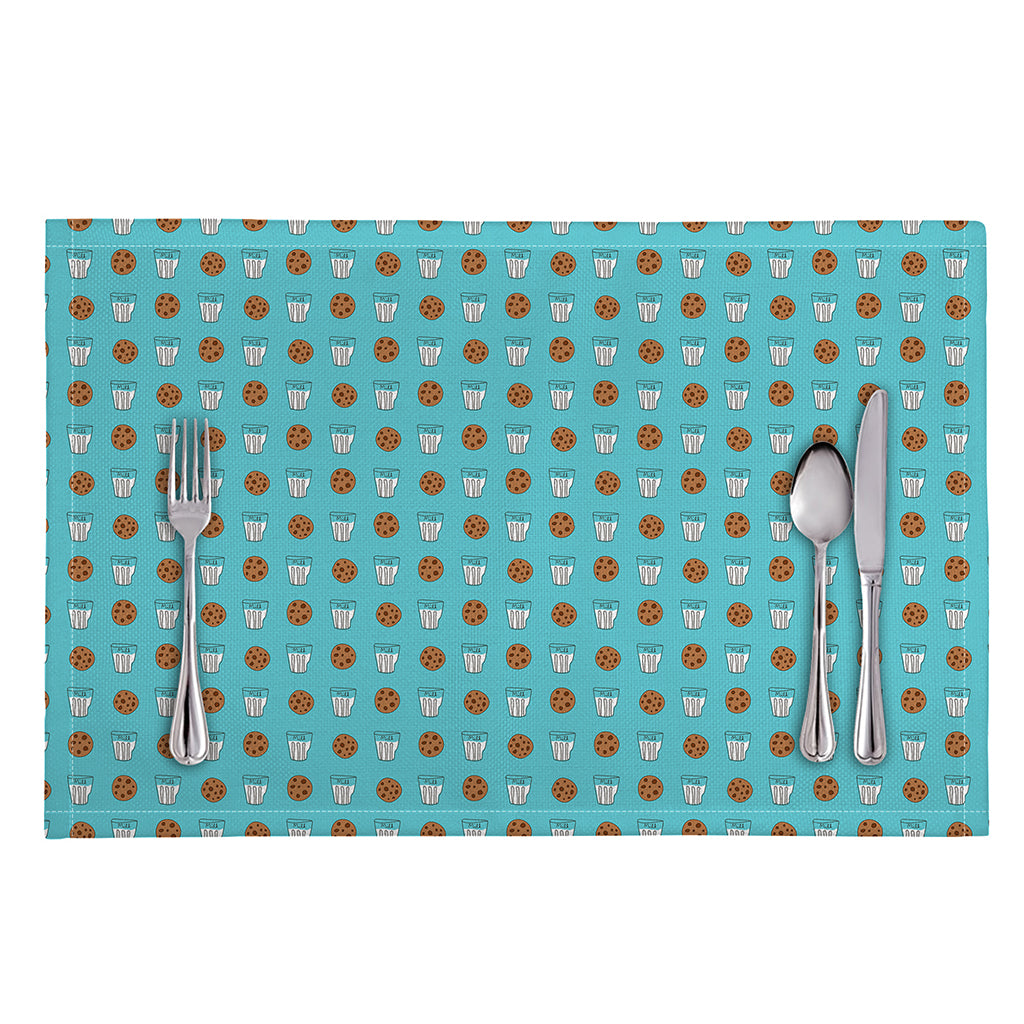 Milk And Cookies Pattern Print Placemat