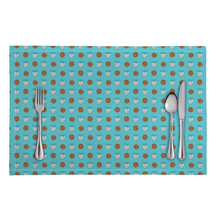 Milk And Cookies Pattern Print Placemat