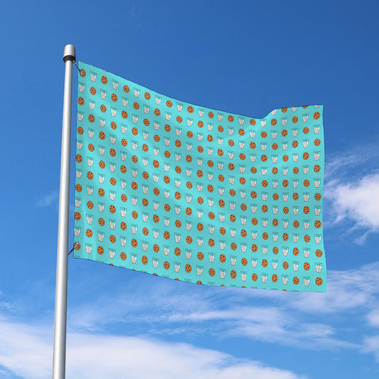 Milk And Cookies Pattern Print Polyester Flag