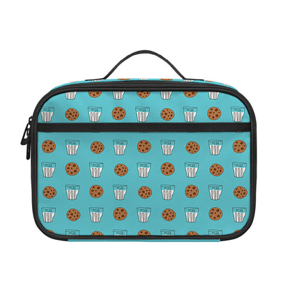 Milk And Cookies Pattern Print Portable Lunch Bag
