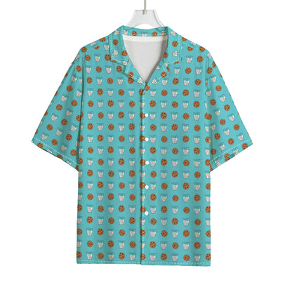 Milk And Cookies Pattern Print Rayon Hawaiian Shirt