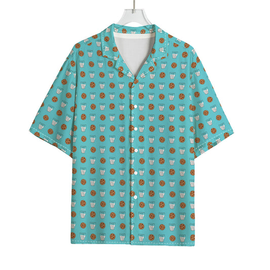 Milk And Cookies Pattern Print Rayon Hawaiian Shirt