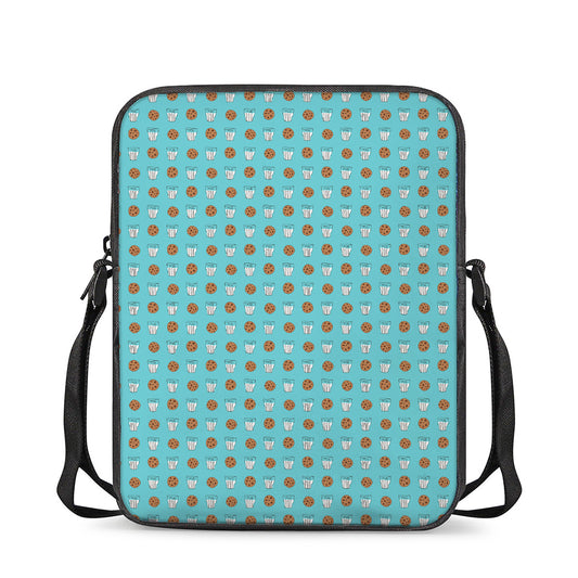 Milk And Cookies Pattern Print Rectangular Crossbody Bag