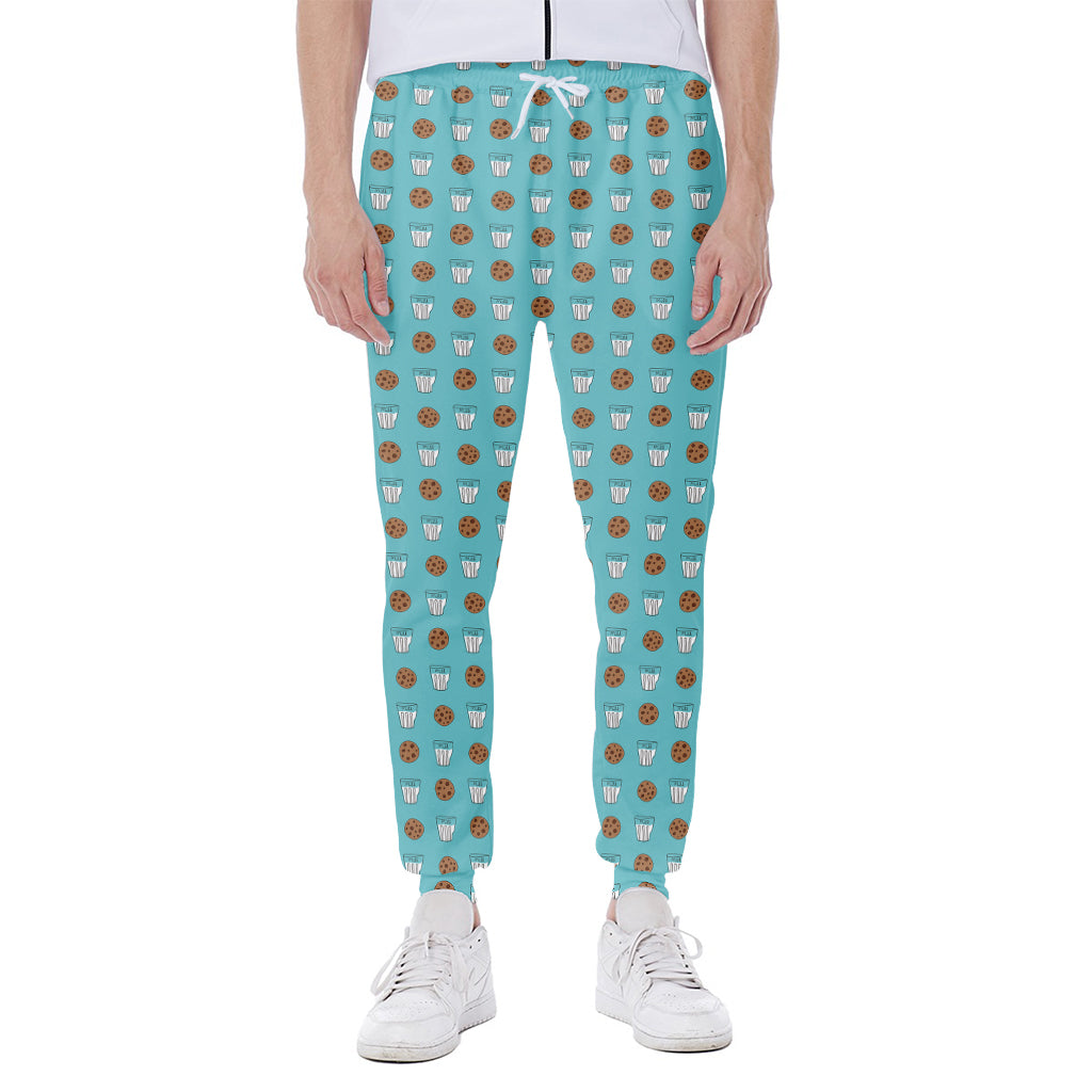 Milk And Cookies Pattern Print Scuba Joggers