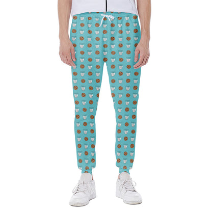 Milk And Cookies Pattern Print Scuba Joggers