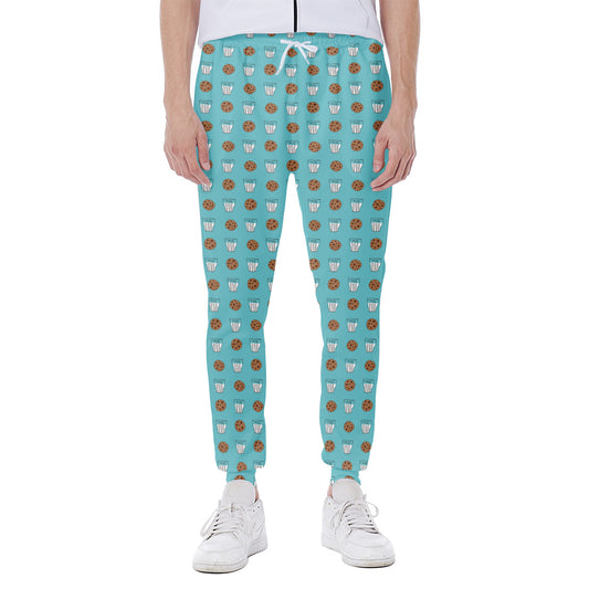 Milk And Cookies Pattern Print Scuba Joggers
