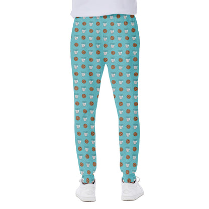 Milk And Cookies Pattern Print Scuba Joggers