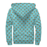 Milk And Cookies Pattern Print Sherpa Lined Zip Up Hoodie