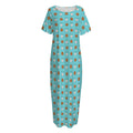 Milk And Cookies Pattern Print Short Sleeve Long Nightdress