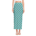 Milk And Cookies Pattern Print Side Slit Maxi Skirt