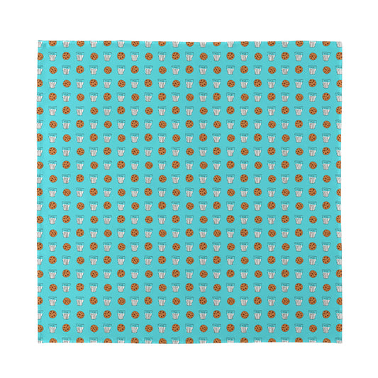 Milk And Cookies Pattern Print Silk Bandana
