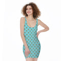 Milk And Cookies Pattern Print Sleeveless Bodycon Dress