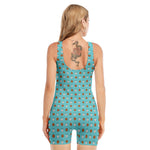 Milk And Cookies Pattern Print Sleeveless One Piece Swimsuit