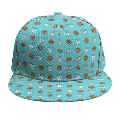 Milk And Cookies Pattern Print Snapback Cap