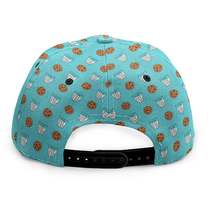 Milk And Cookies Pattern Print Snapback Cap