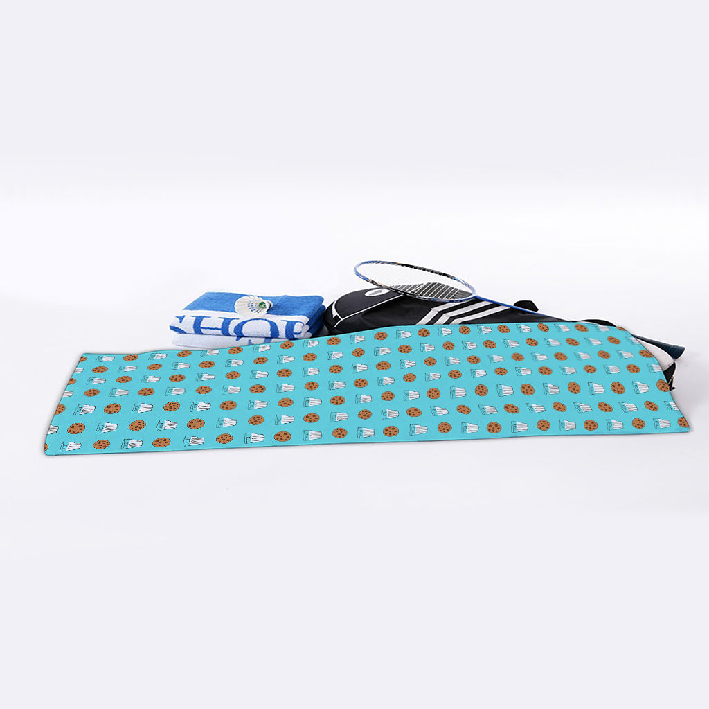 Milk And Cookies Pattern Print Sports Towel