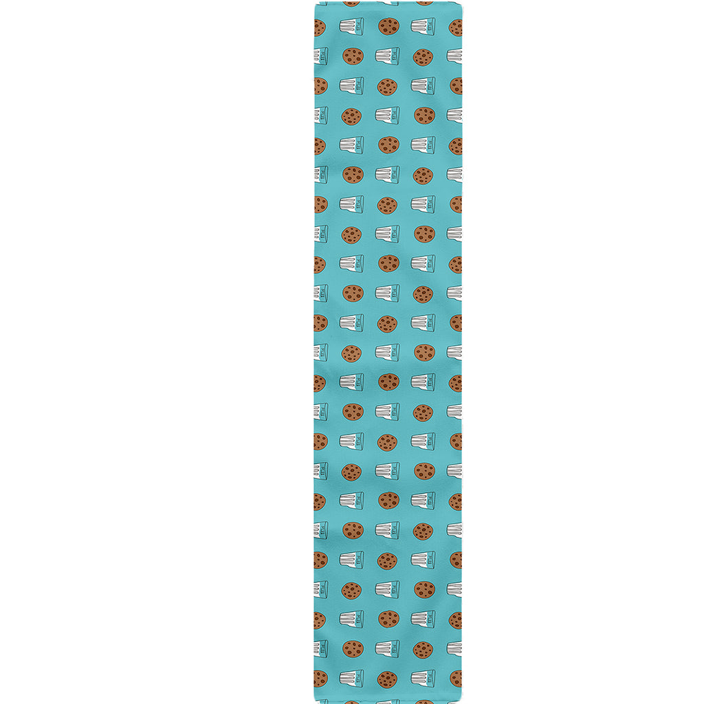 Milk And Cookies Pattern Print Table Runner