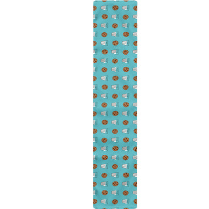 Milk And Cookies Pattern Print Table Runner