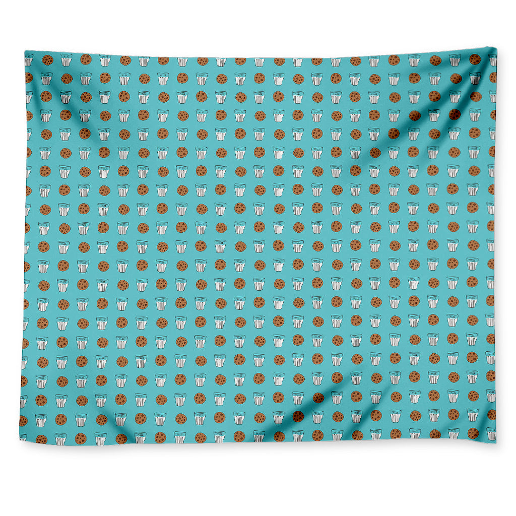 Milk And Cookies Pattern Print Tapestry