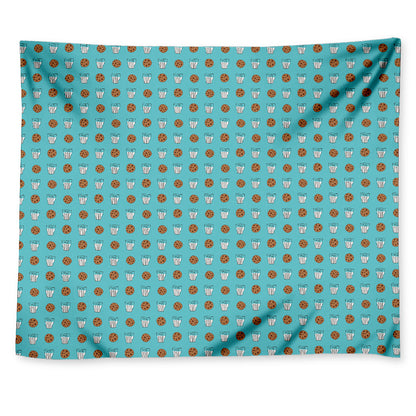 Milk And Cookies Pattern Print Tapestry