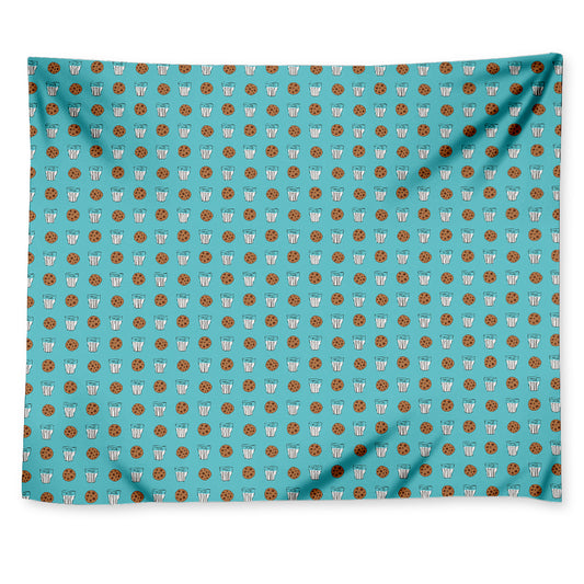Milk And Cookies Pattern Print Tapestry