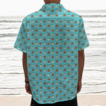 Milk And Cookies Pattern Print Textured Short Sleeve Shirt