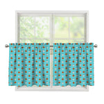 Milk And Cookies Pattern Print Tier Curtains